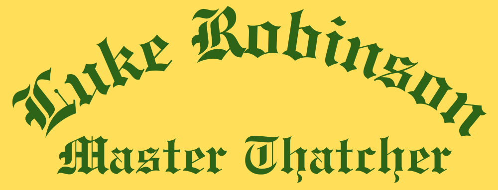 Yellow and Green LOGO that reads Luke Robinson Master Thatcher