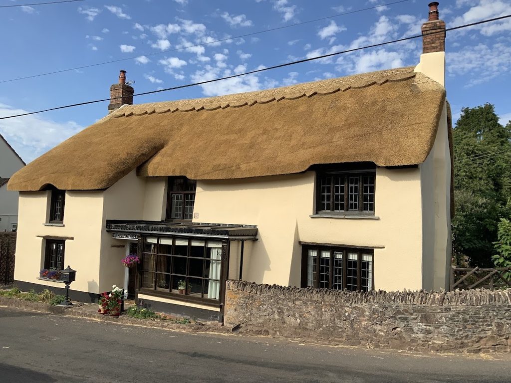 Completed water reed thatched roof in Monksilver, Somerset